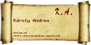Károly Andrea névjegykártya
