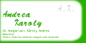 andrea karoly business card